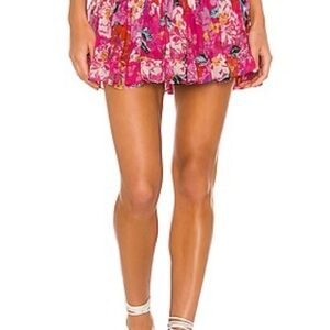 Misa Los Angeles Pink Floral Mini Skirt